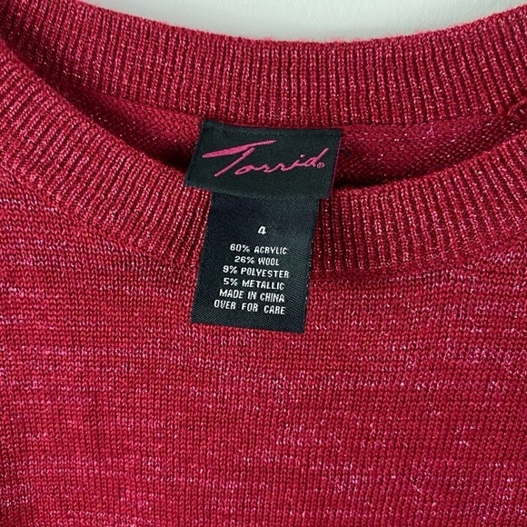 Torrid Cherry Red Metallic Knit Tanktop - Picture 2 of 4